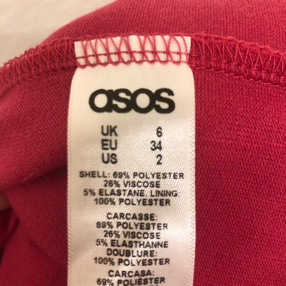 ASOS Pink Mini Skater Dress with Bow Women’s Size- 6 - Picture 6 of 12